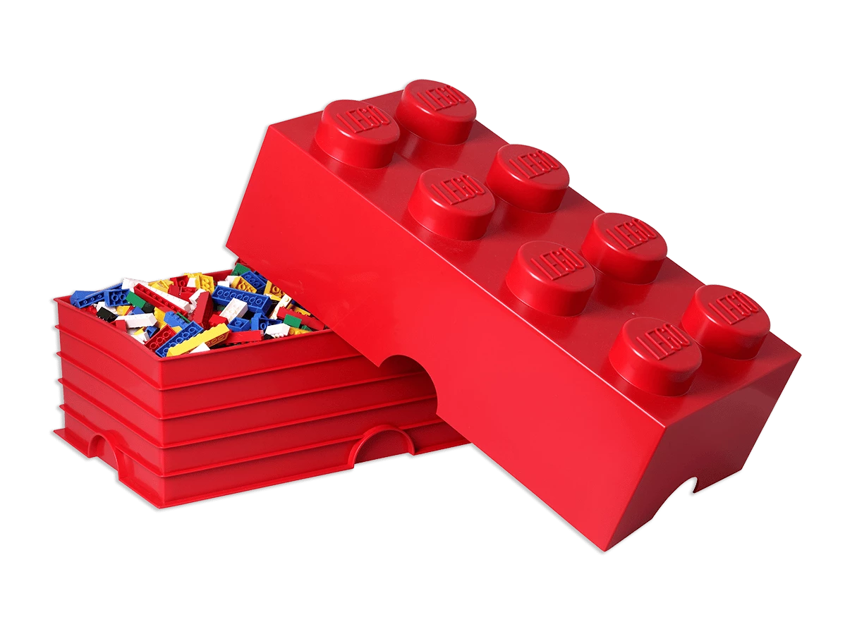 Opbergsteen met 8 noppen - rood