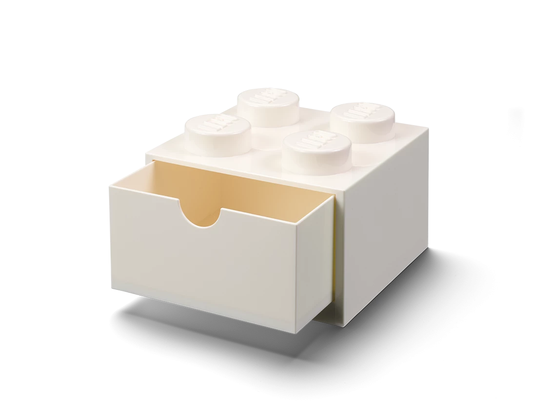 Bureaulade met 4 noppen - wit