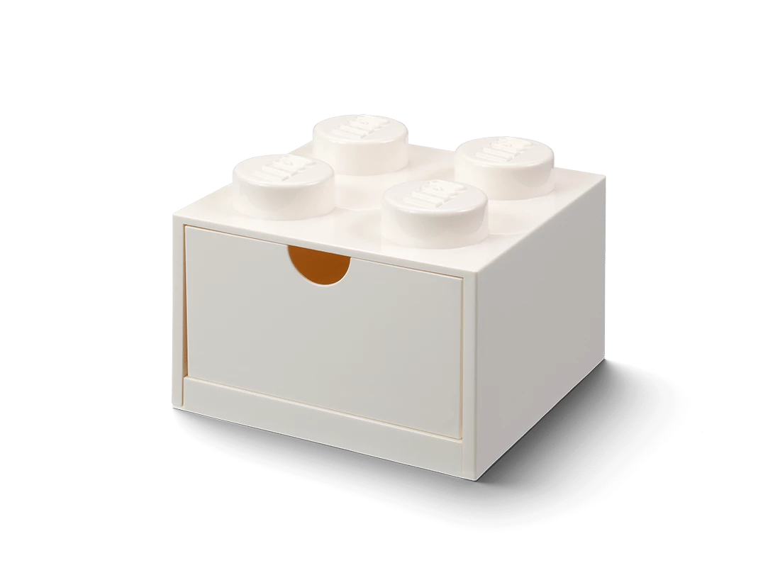 Bureaulade met 4 noppen - wit