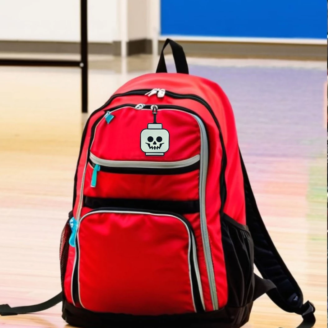 Glow-in-the-dark skelethoofd bagagelabel