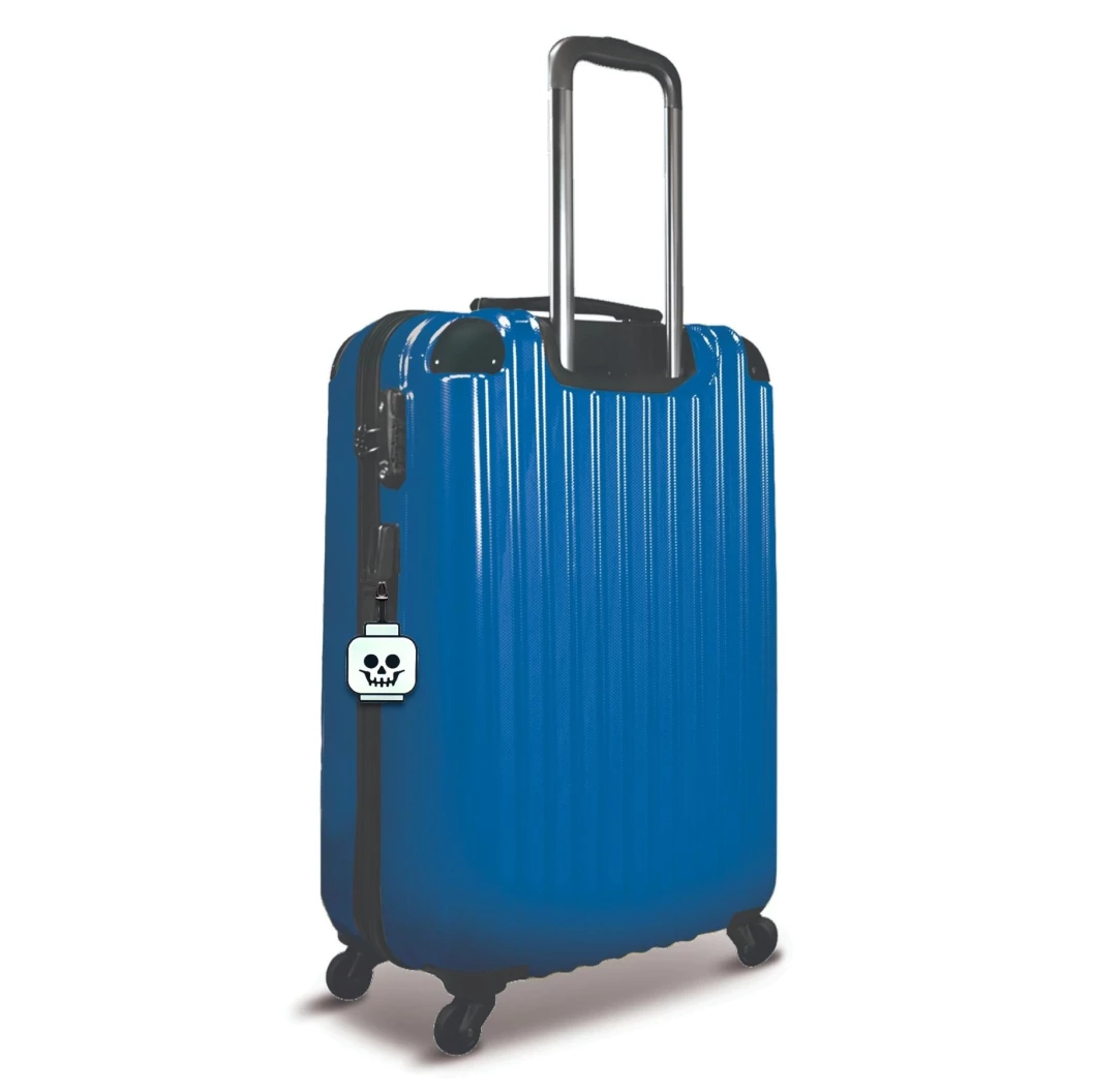 Glow-in-the-dark skelethoofd bagagelabel