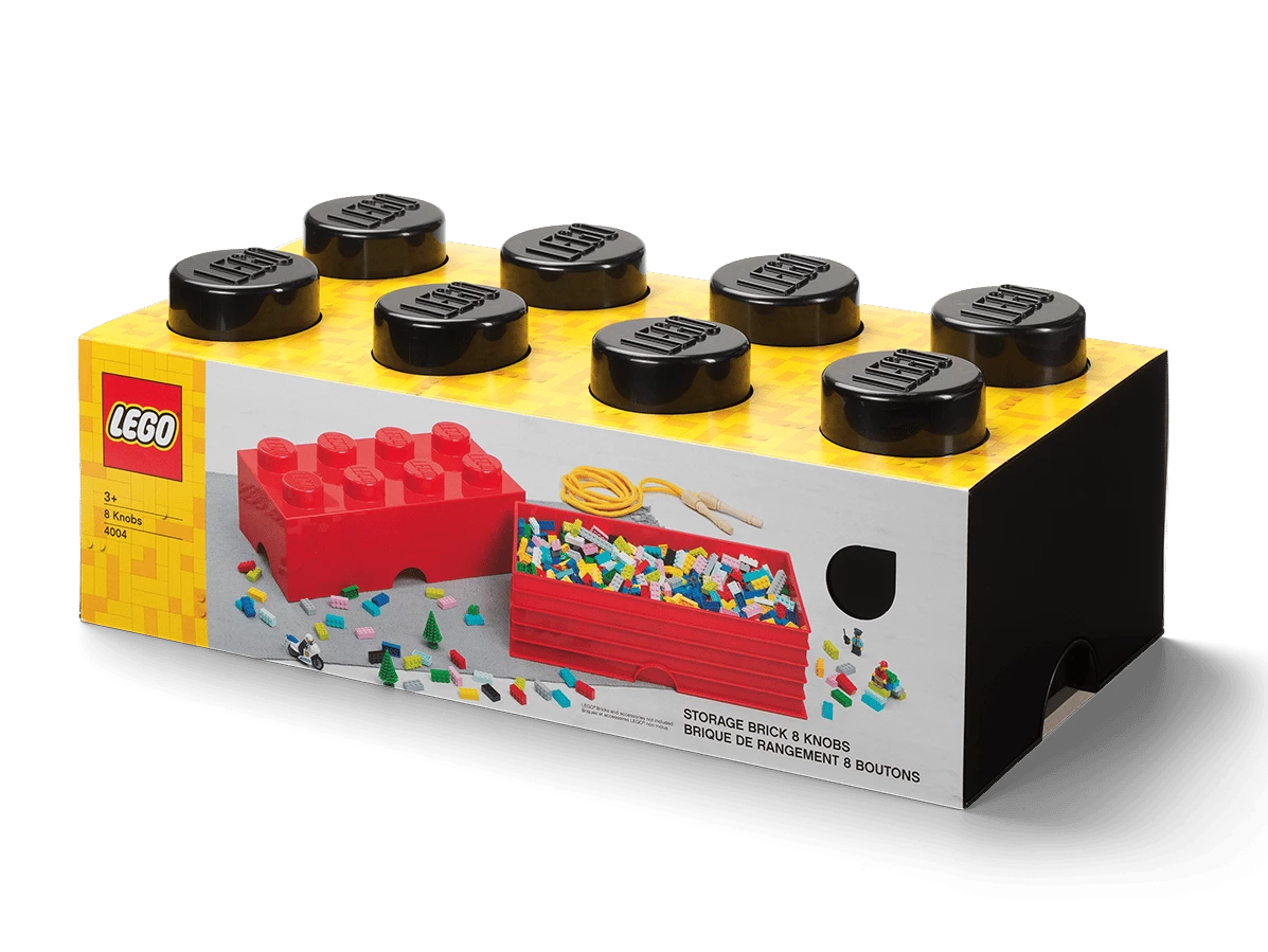 Opbergsteen met 8 noppen - zwart