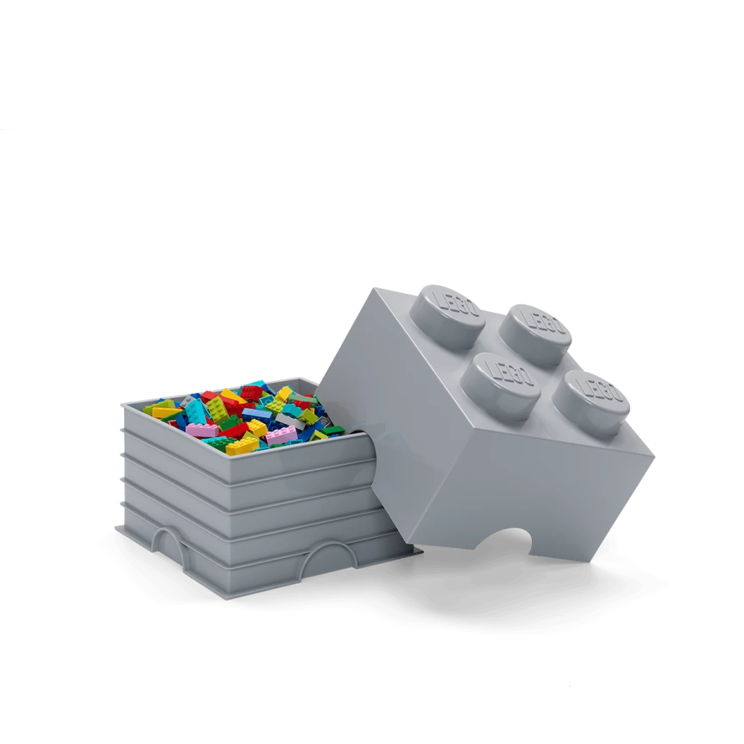 Opbergsteen met 4 noppen - steengrijs