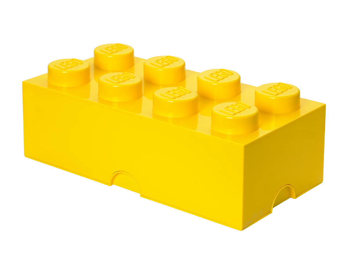 Opbergsteen met 8 noppen - geel