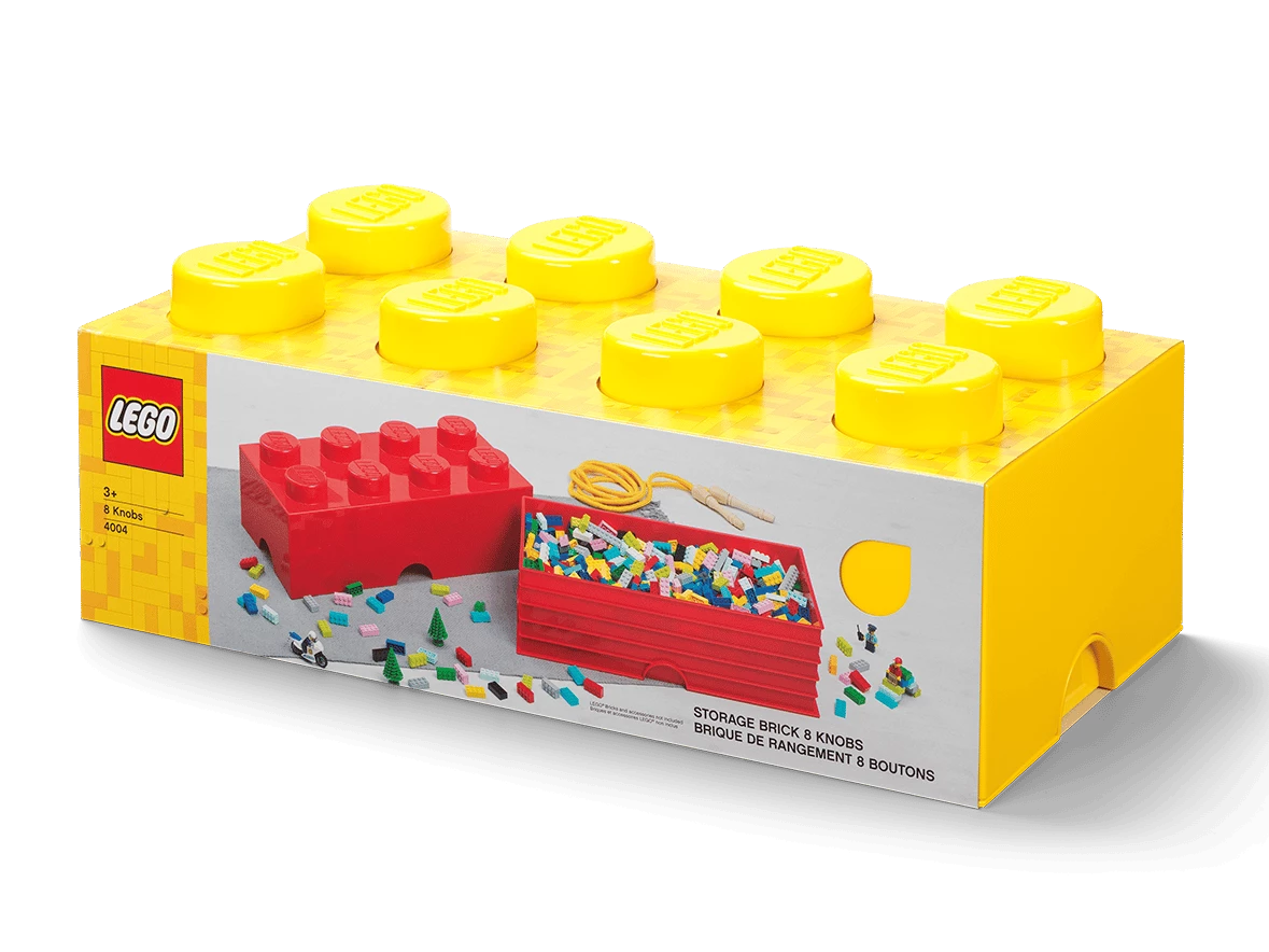 Opbergsteen met 8 noppen - geel