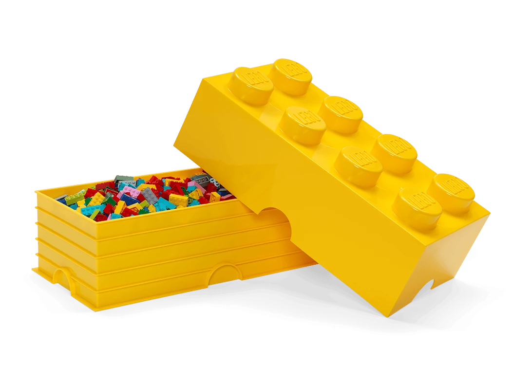 Opbergsteen met 8 noppen - geel