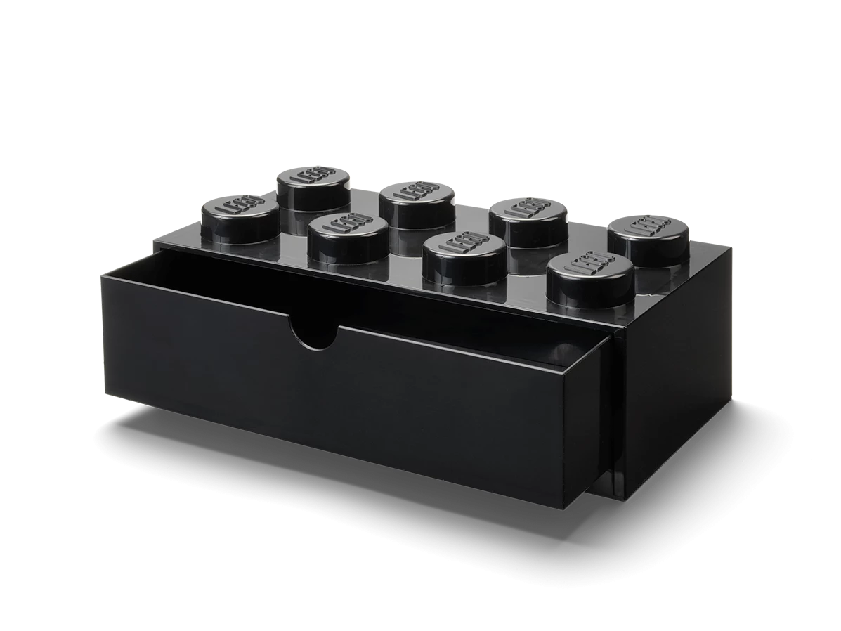 Bureaulade met 8 noppen - zwart