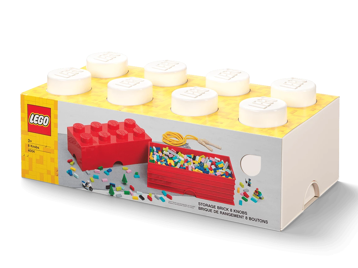 Opbergsteen met 8 noppen - wit