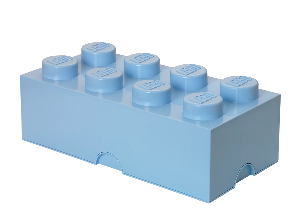Opbergsteen met 8 noppen - lichtblauw