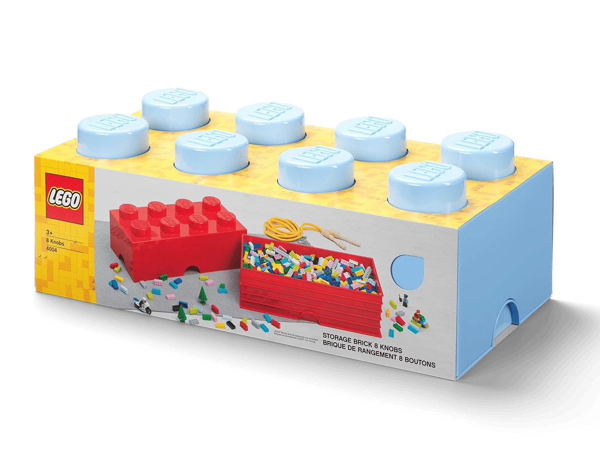 Opbergsteen met 8 noppen - lichtblauw