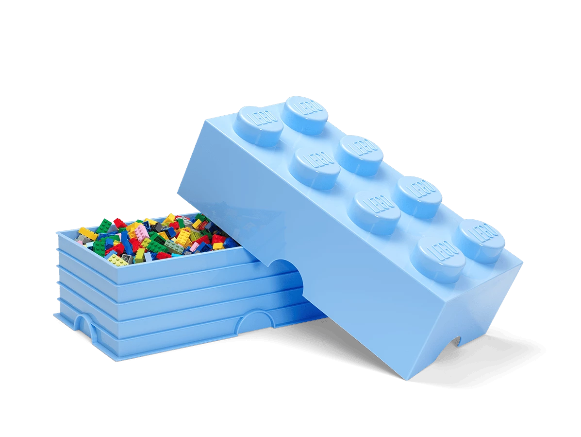 Opbergsteen met 8 noppen - lichtblauw