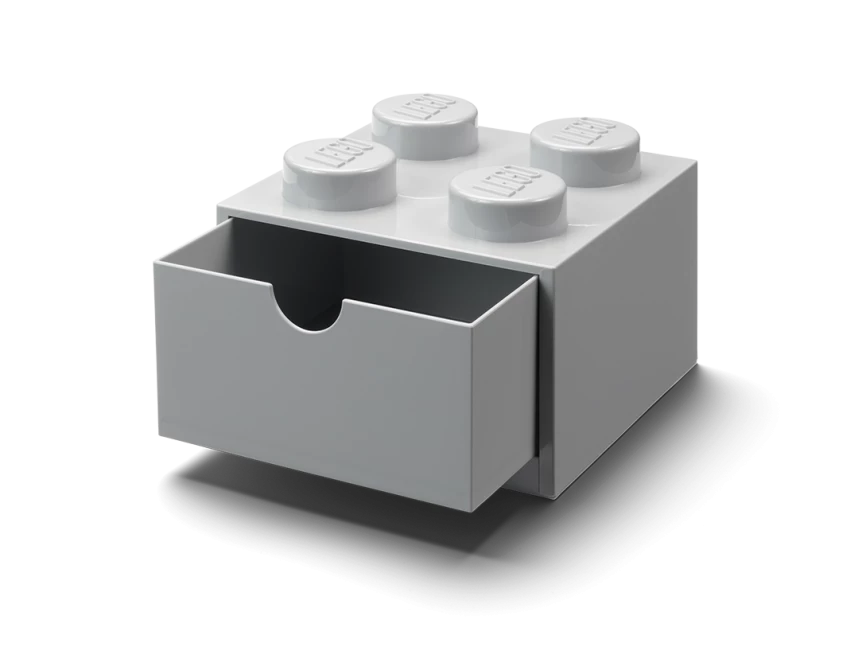 Bureaulade met 4 noppen - grijs