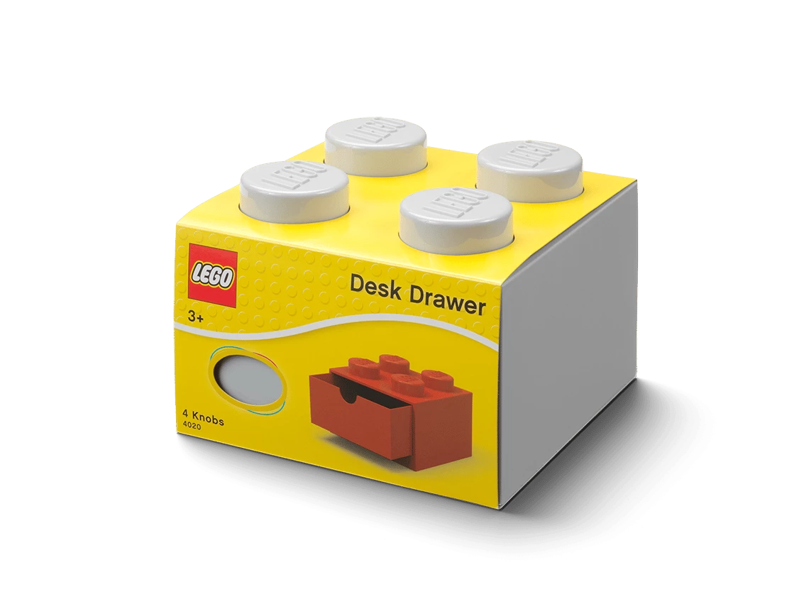 Bureaulade met 4 noppen - grijs