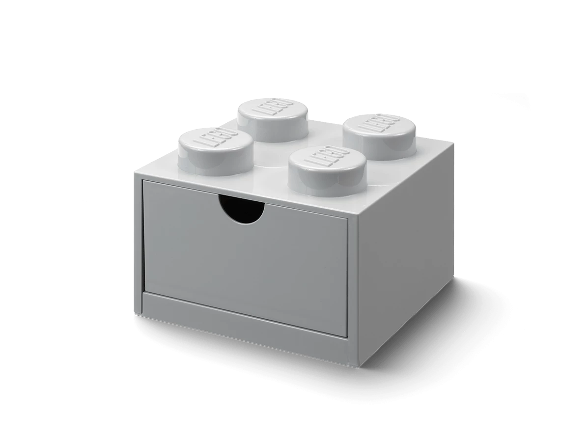 Bureaulade met 4 noppen - grijs
