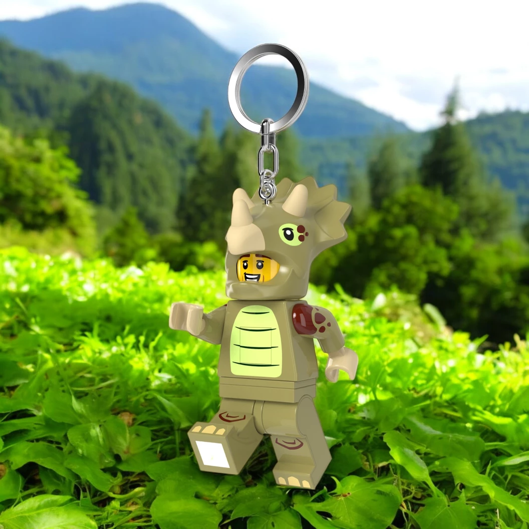 Fan in triceratopspak sleutellampje