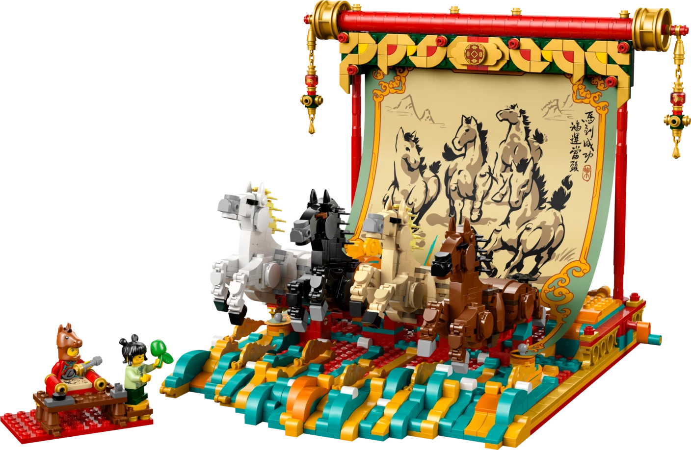 Display met galopperende paarden