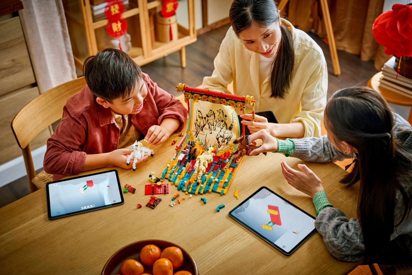 Display met galopperende paarden