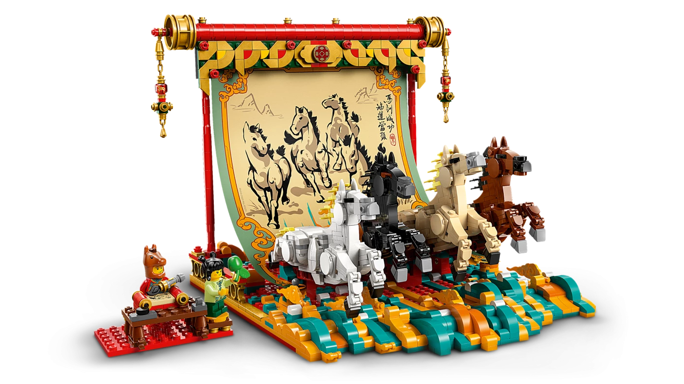 Display met galopperende paarden