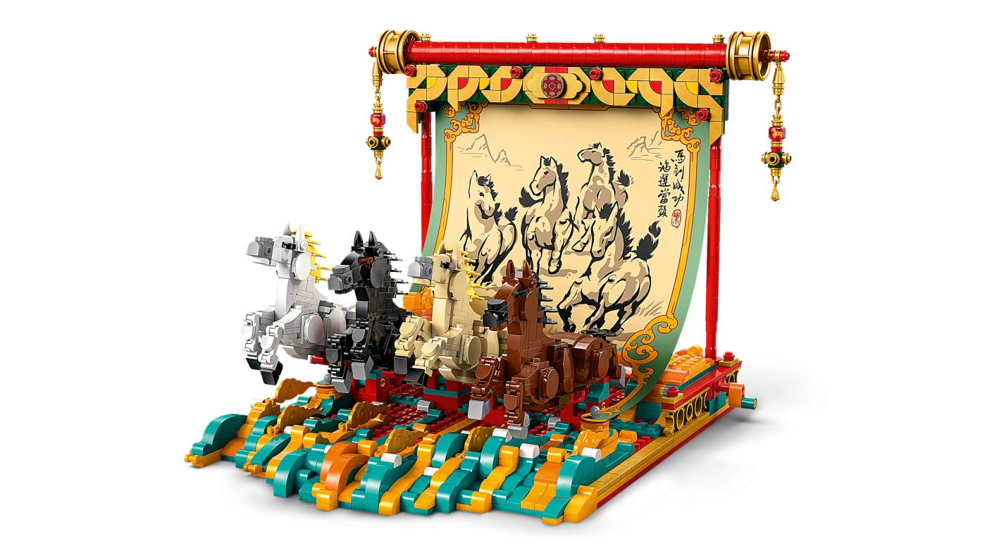 Display met galopperende paarden