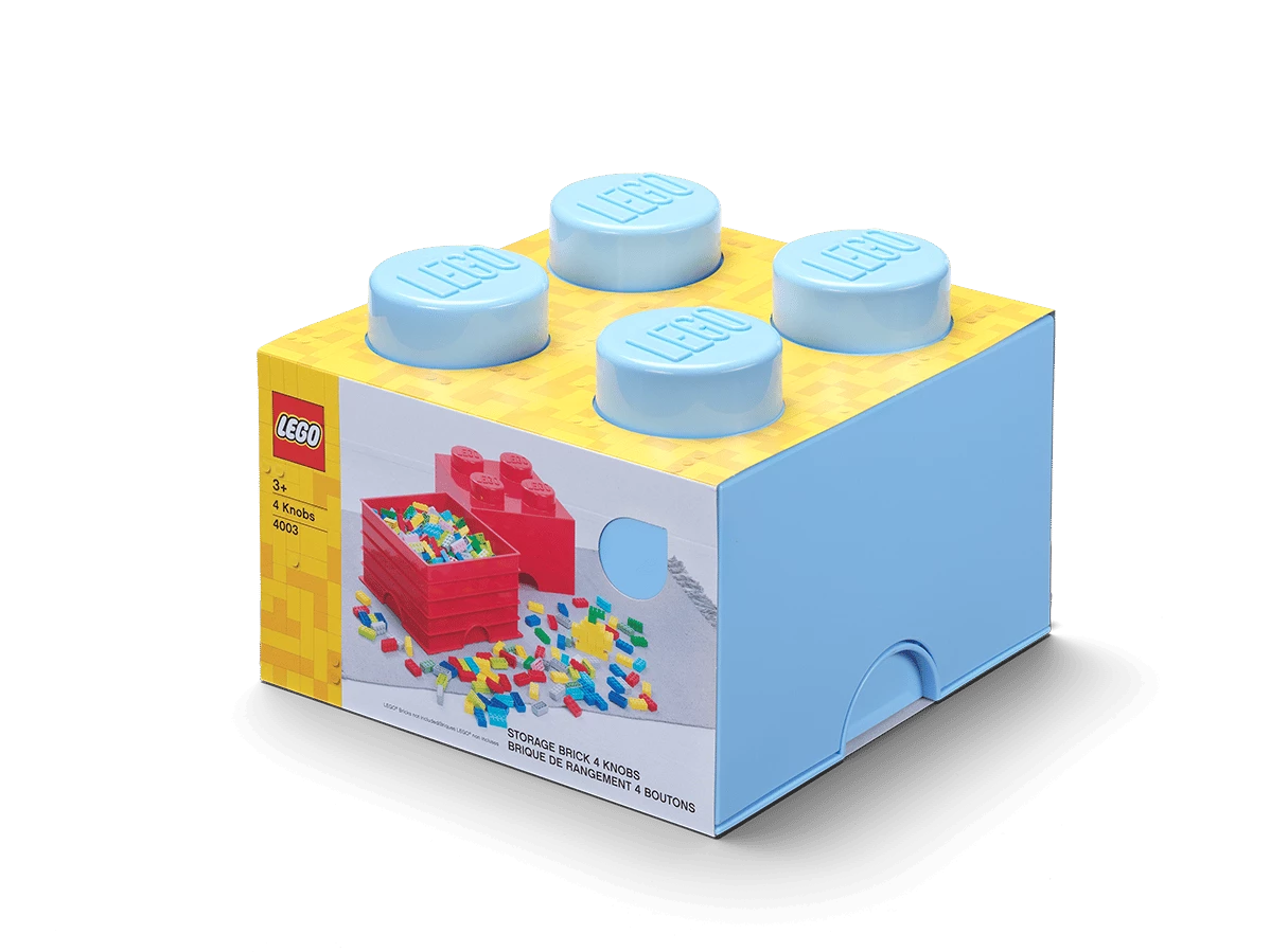 Opbergsteen met 4 noppen - lichtblauw