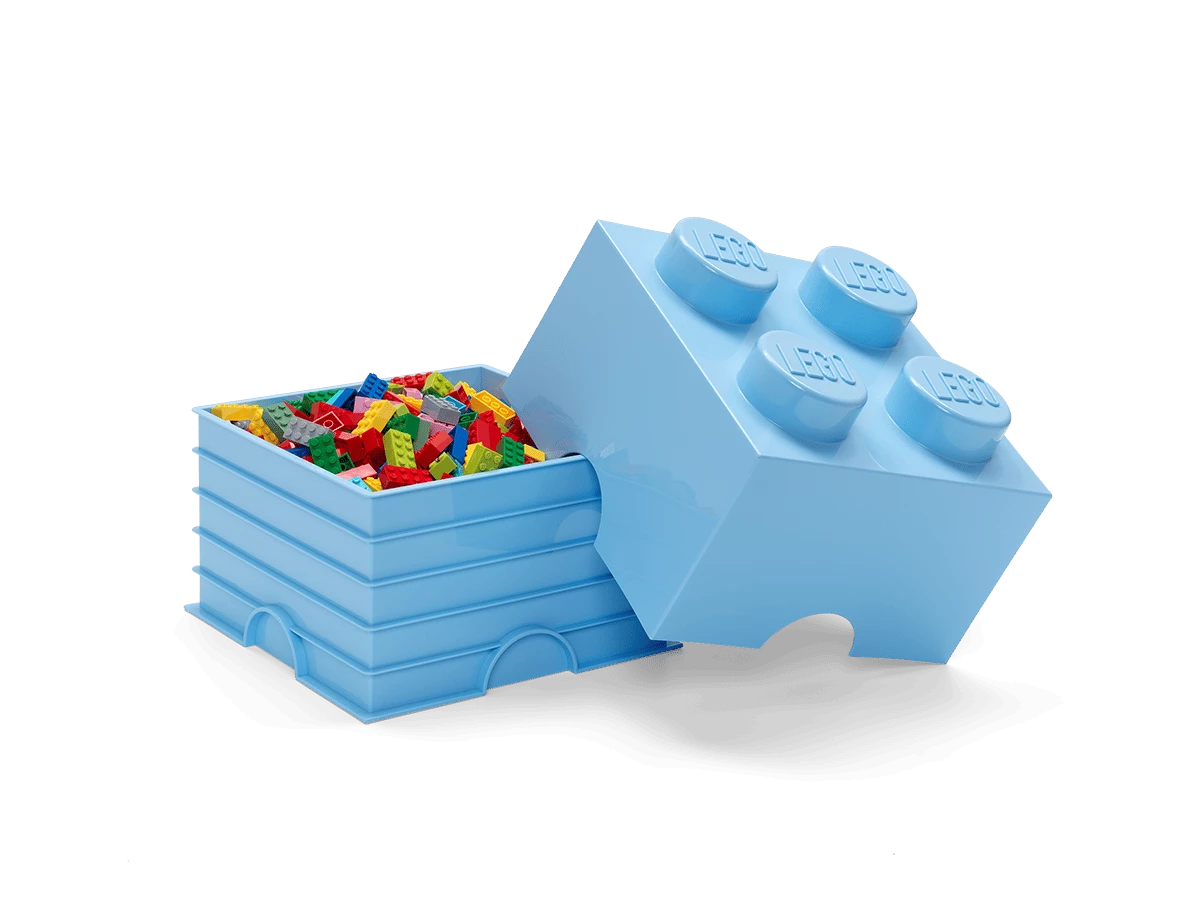 Opbergsteen met 4 noppen - lichtblauw