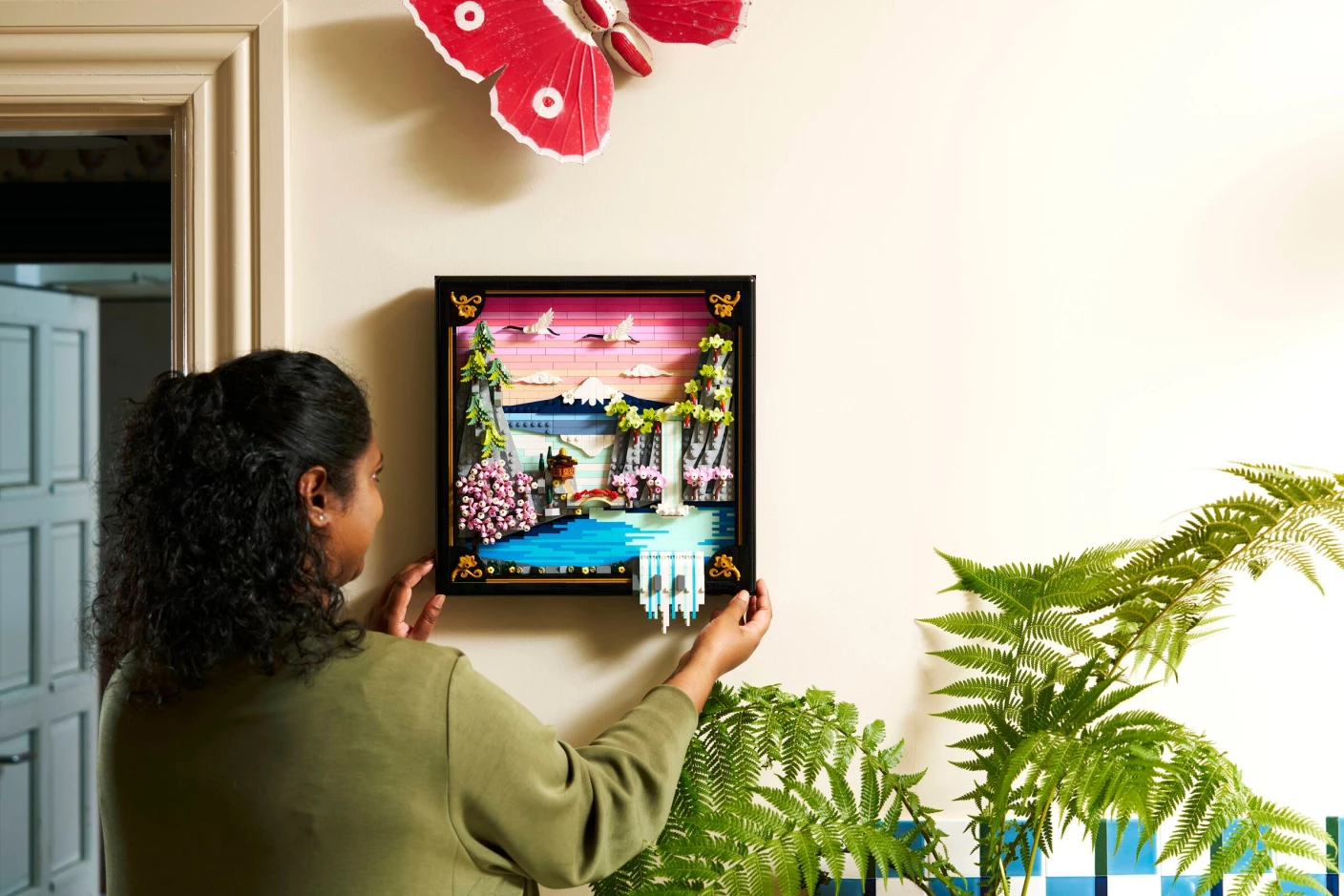 Landschap met Japanse kersenbloesems