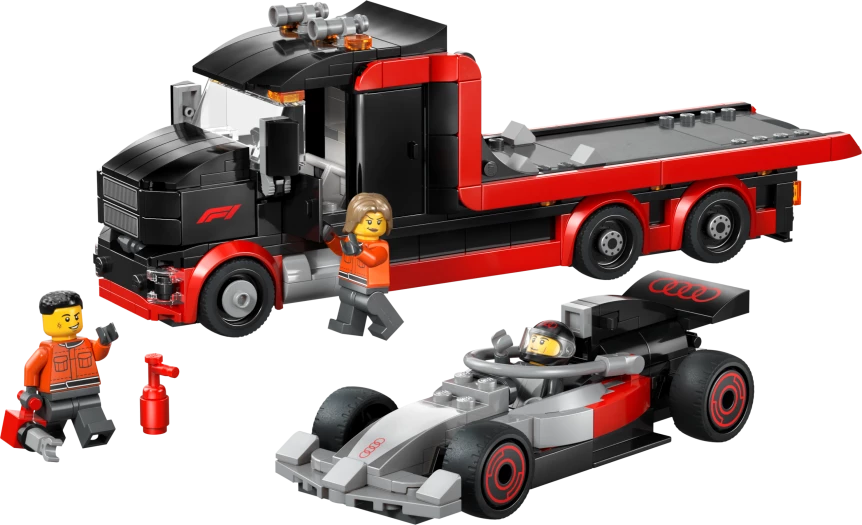 F1 displaytruck met Audi F1 racewagen