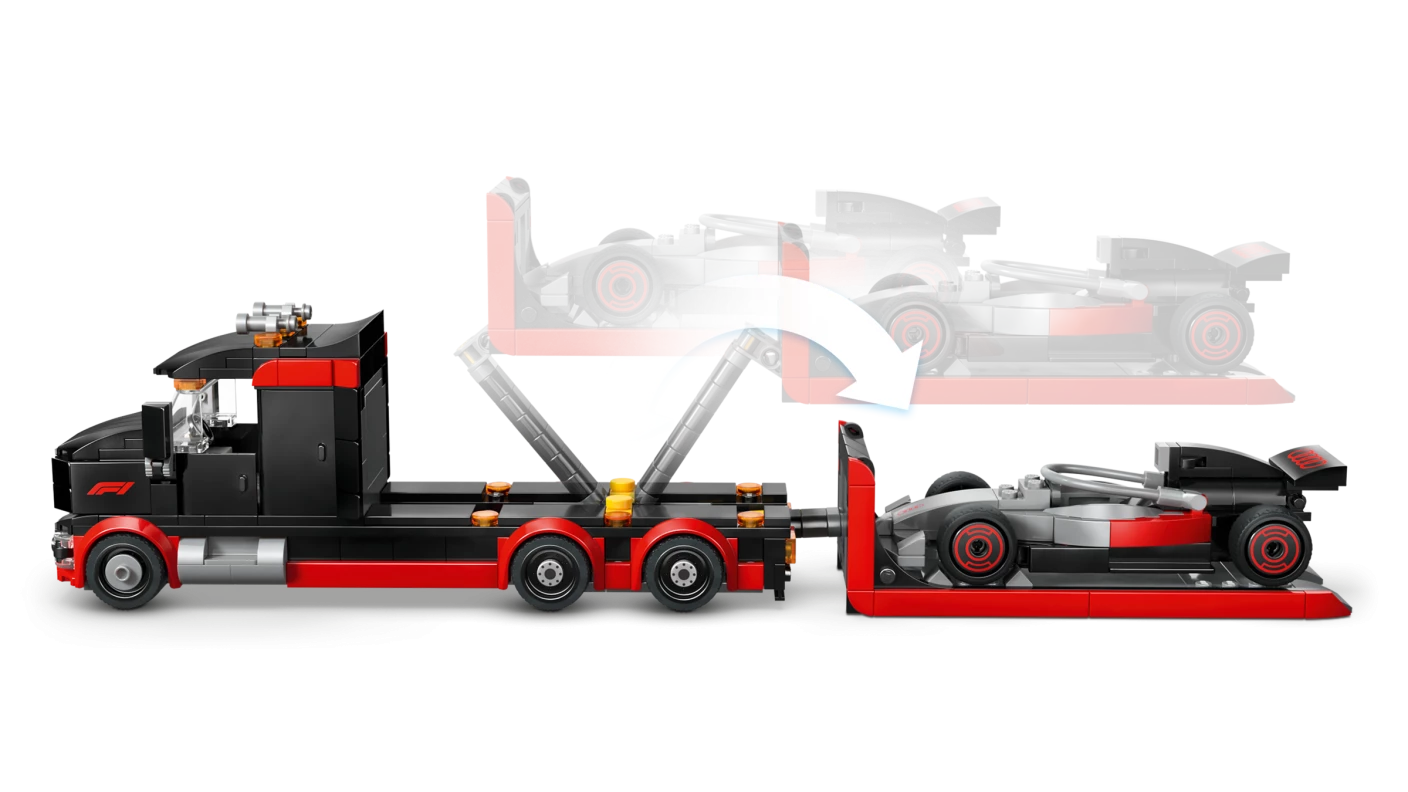 F1 displaytruck met Audi F1 racewagen