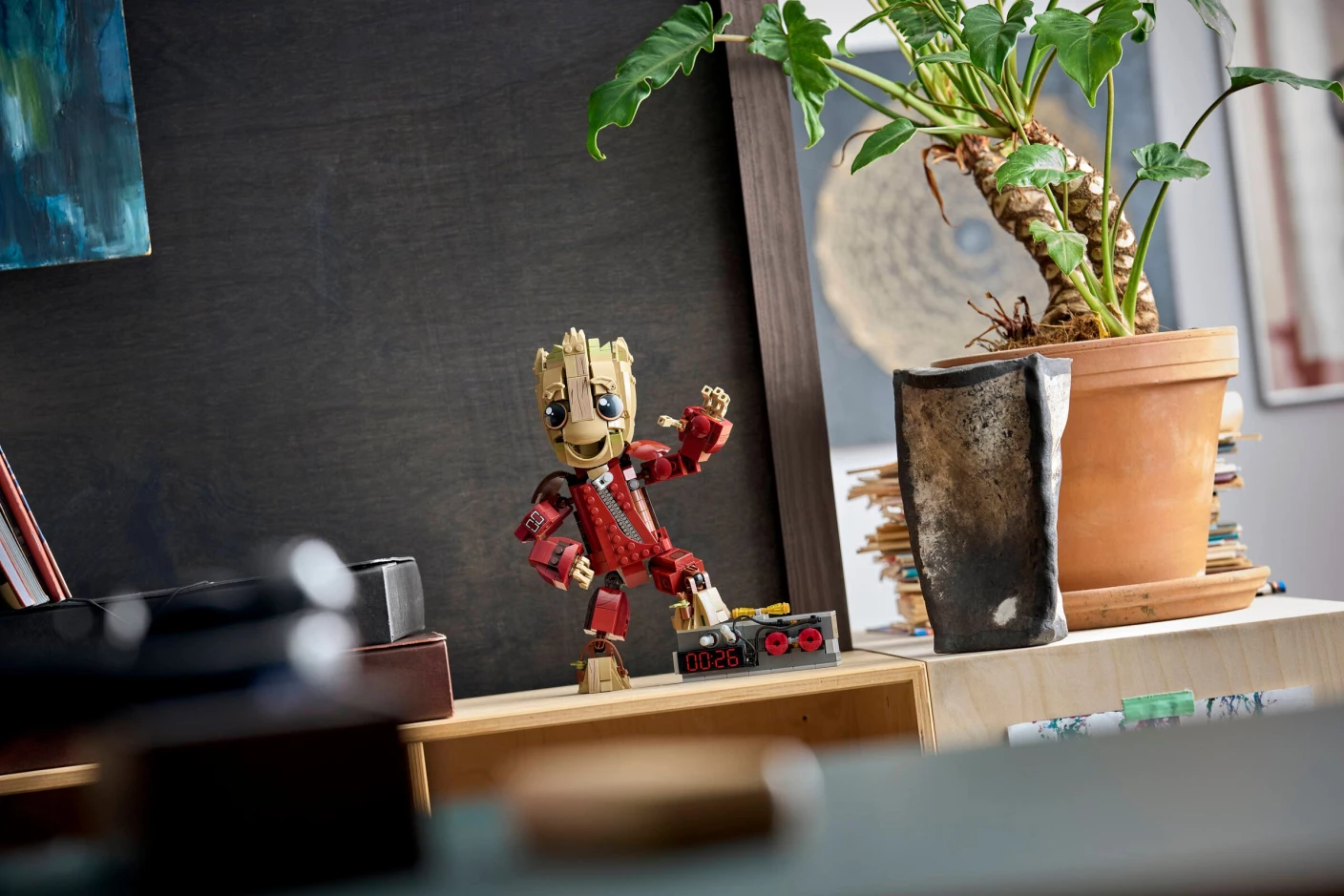 Groot in Ravager jumpsuit