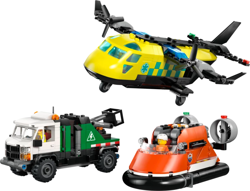 Vliegtuig, servicewagen en hovercraft remix