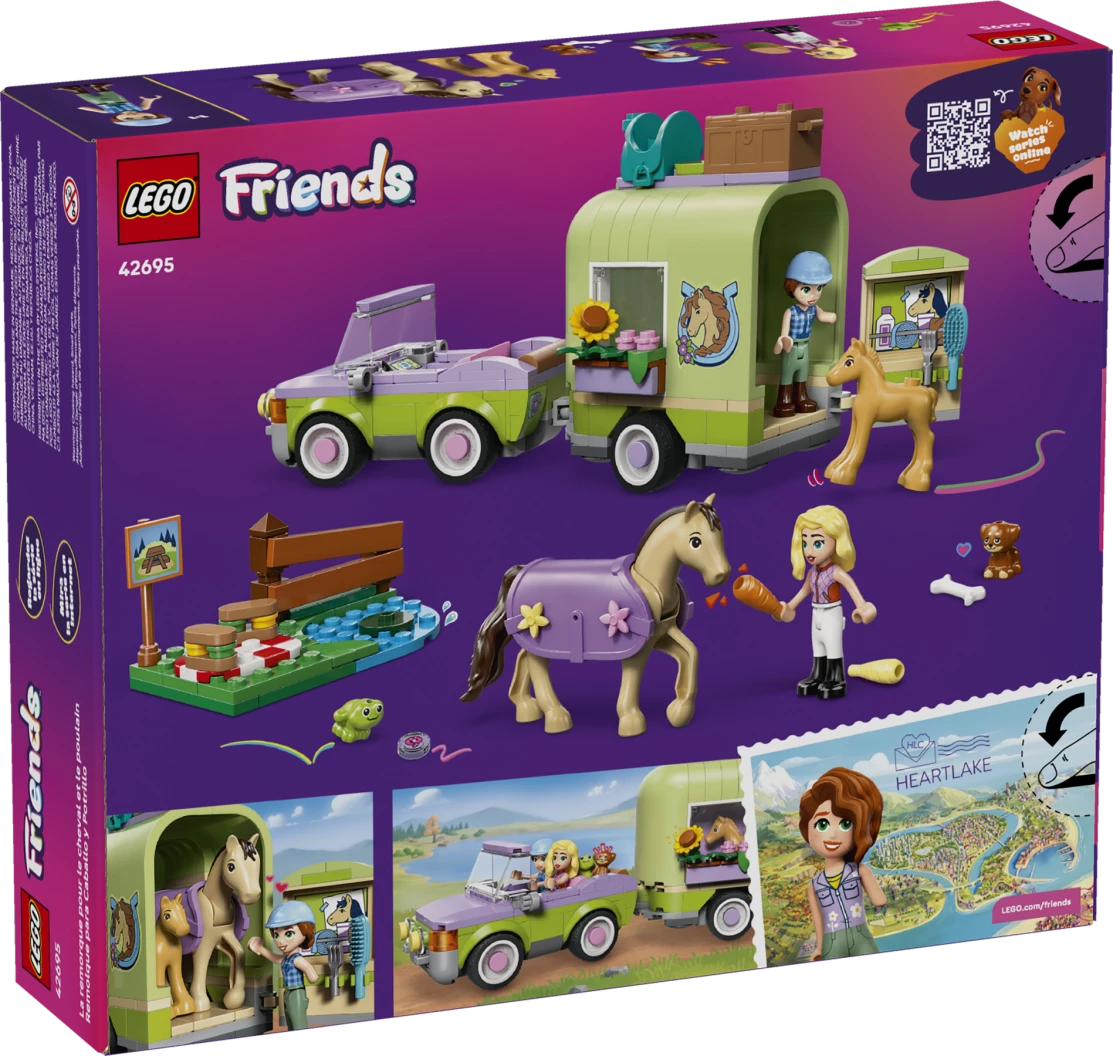 Trailer met paard en veulen