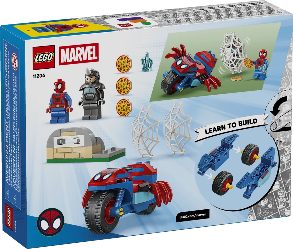 Spidey op zijn motor vs. Rhino