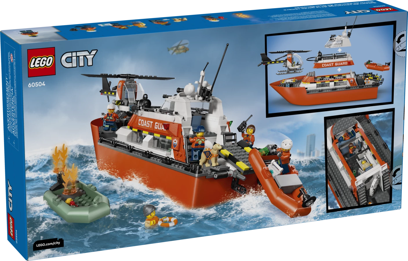 Kustwacht reddingsboot met helikopter