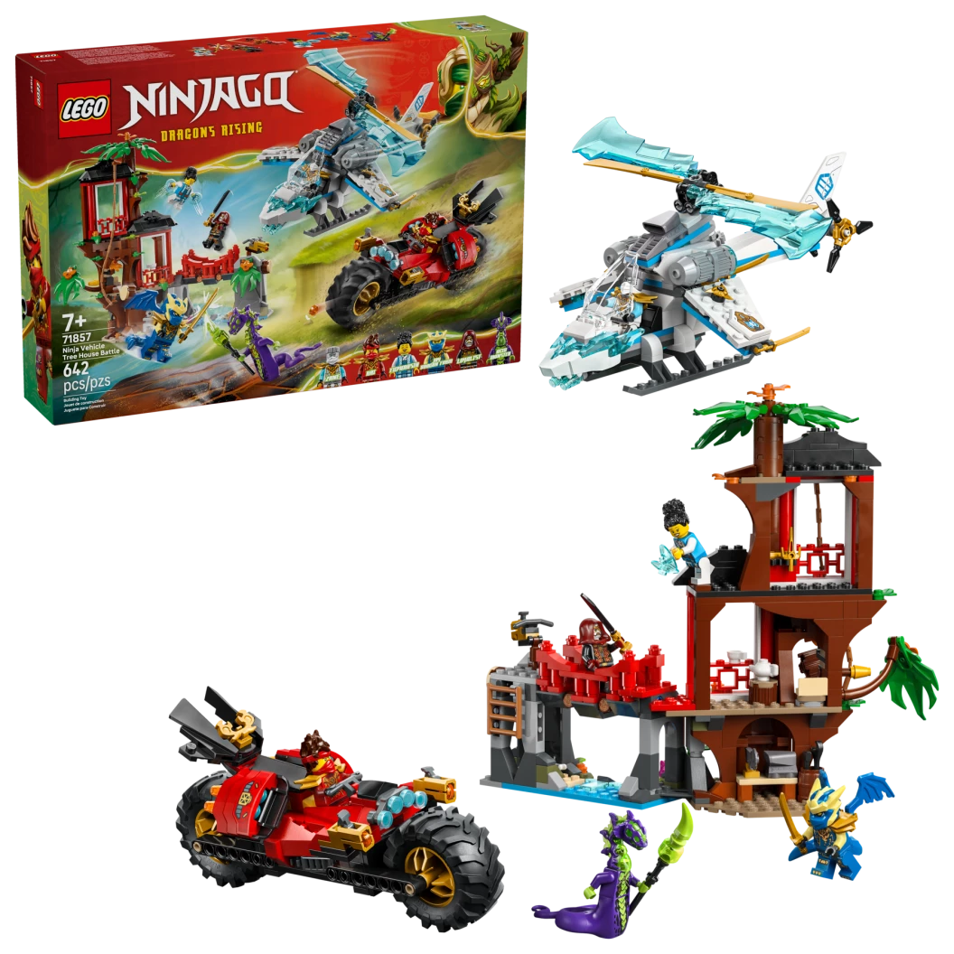 Ninjavoertuigen bij de boomhut