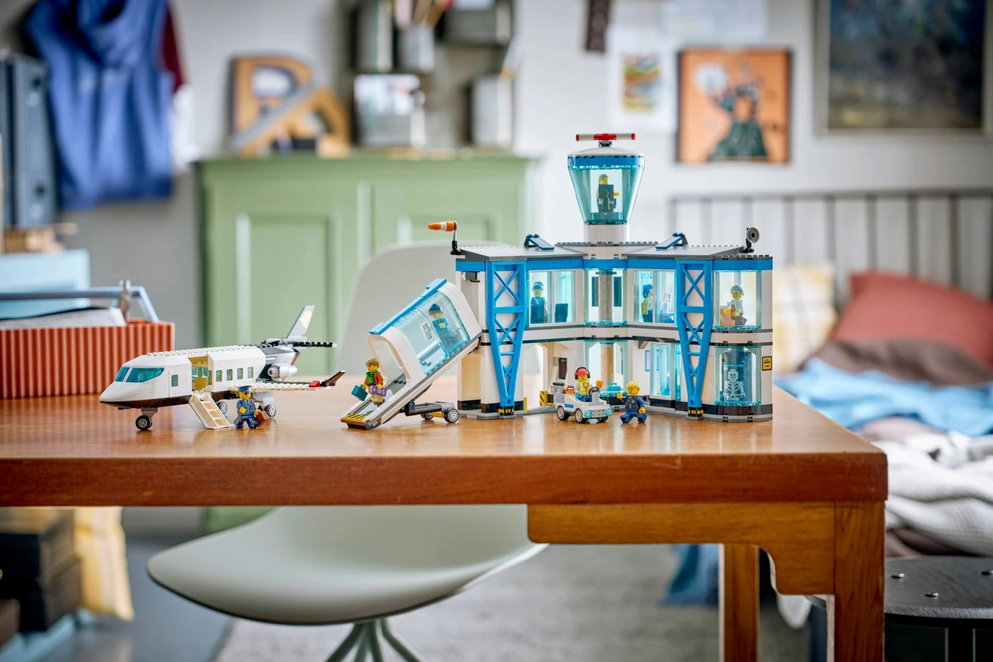 Luchthaven met vliegtuig