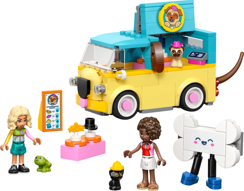 Bestelwagen met dierenaccessoires