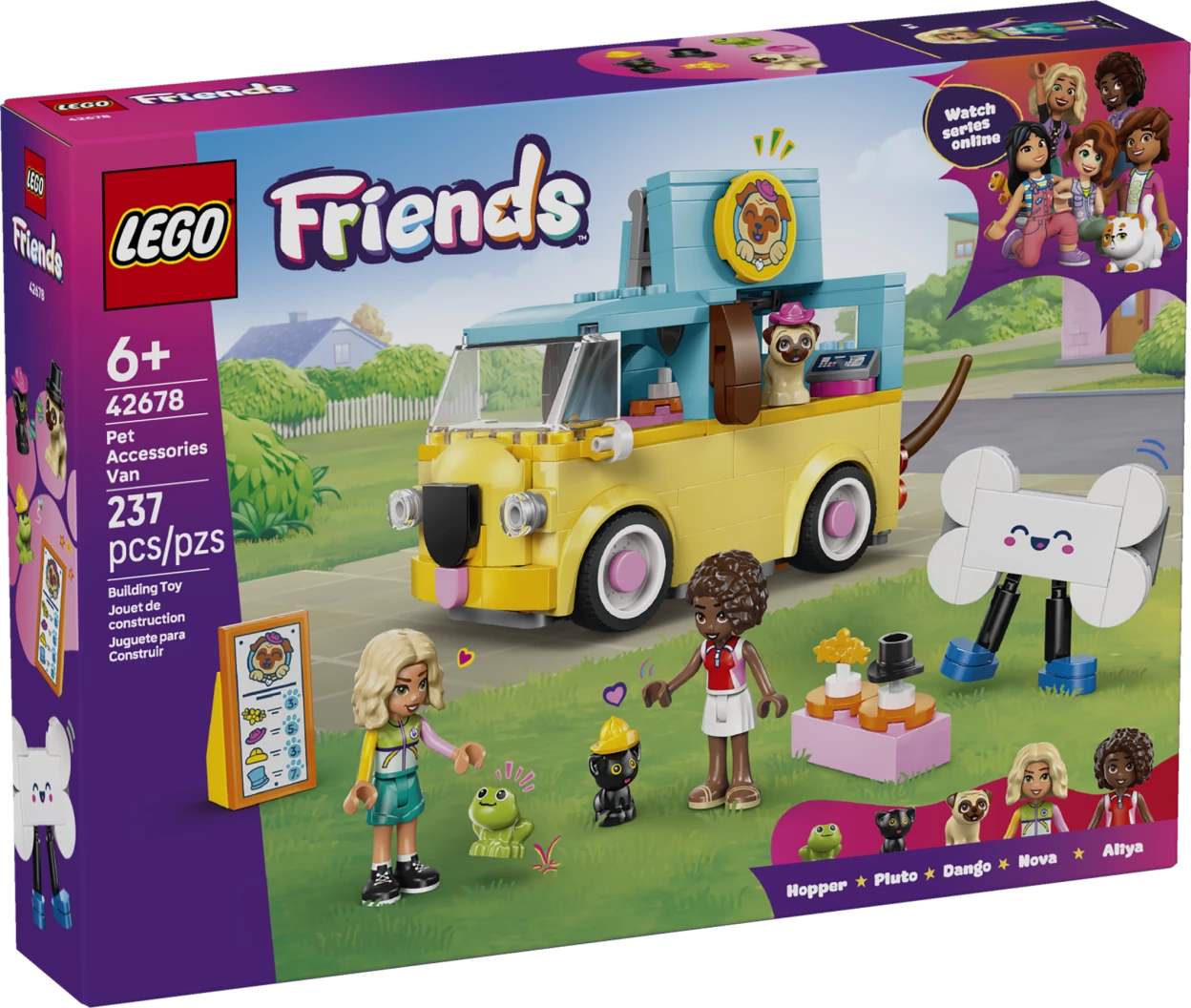 Bestelwagen met dierenaccessoires