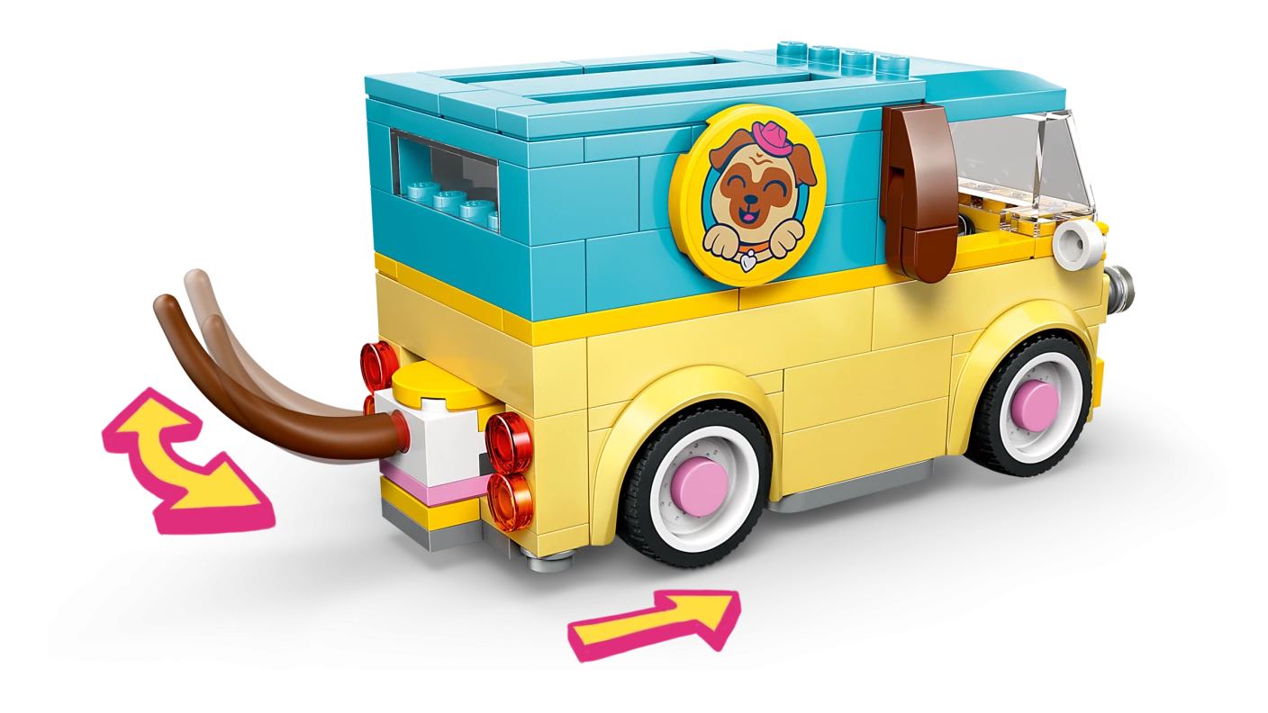 Bestelwagen met dierenaccessoires