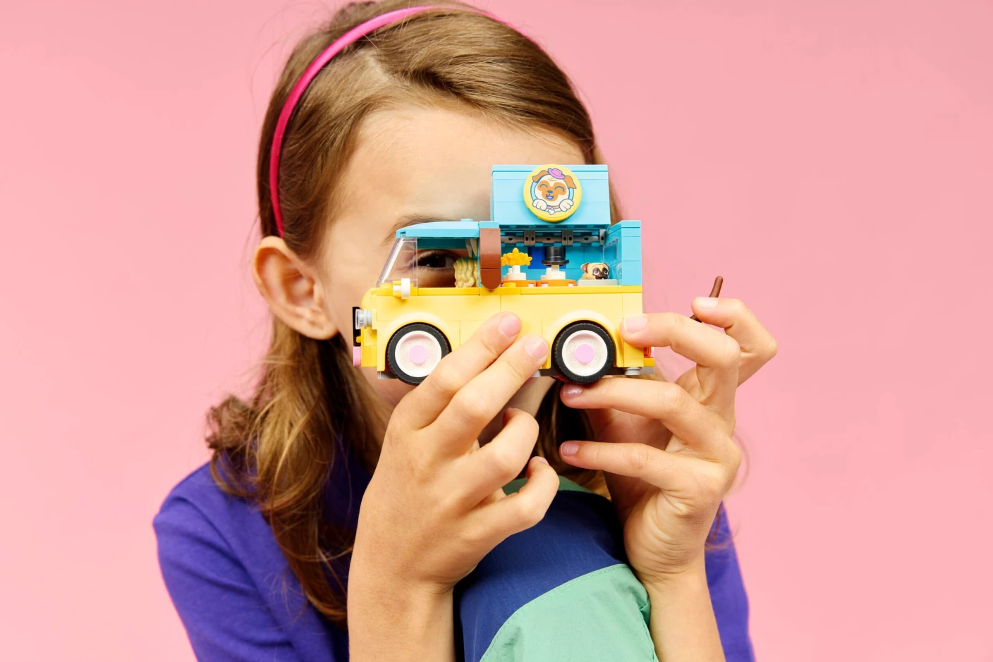 Bestelwagen met dierenaccessoires