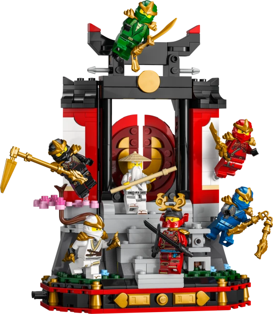 15-jarig jubileum: Display met ninjapersonages