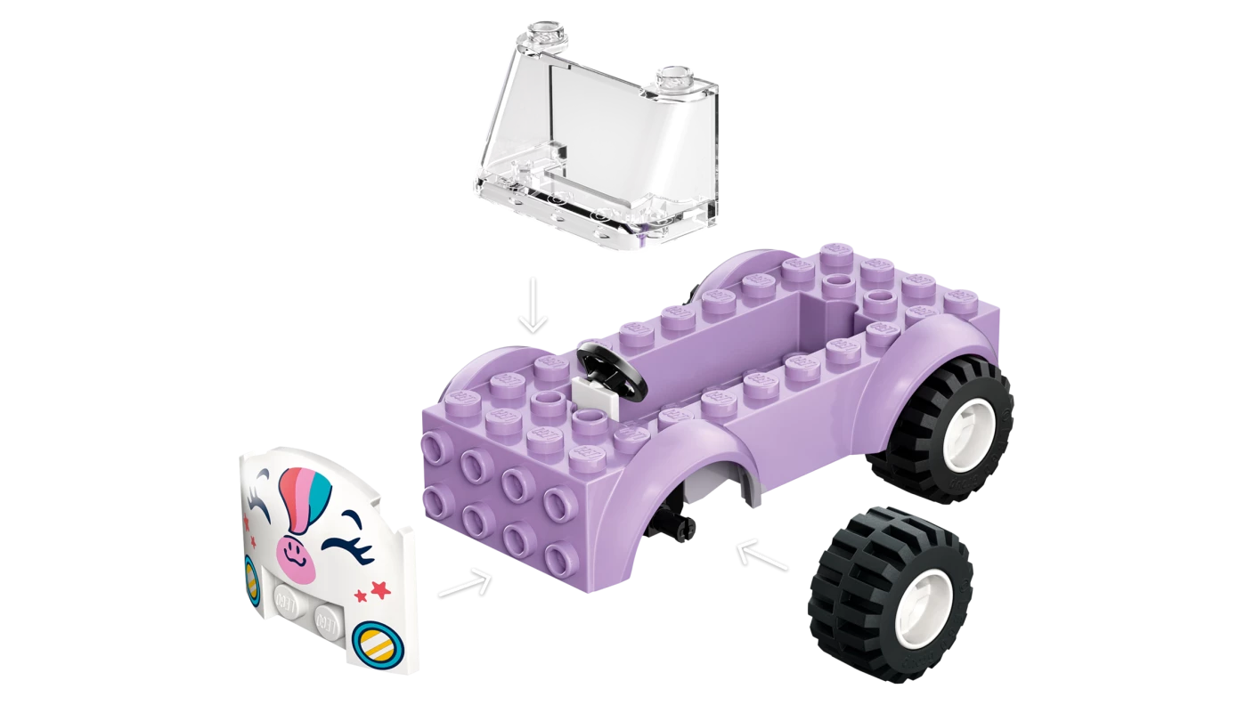 Eenhoorn taartenbezorgauto