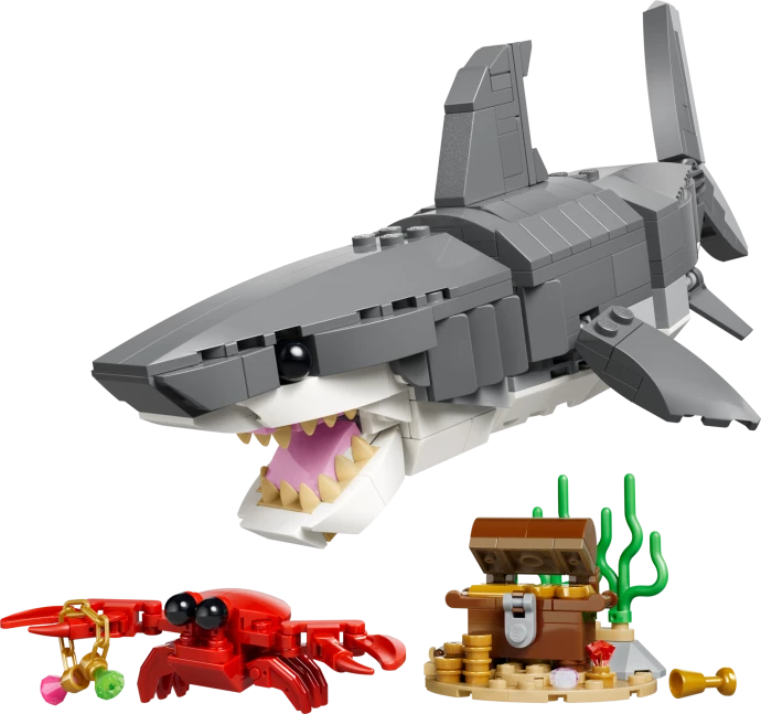 Woeste haai met schatkist