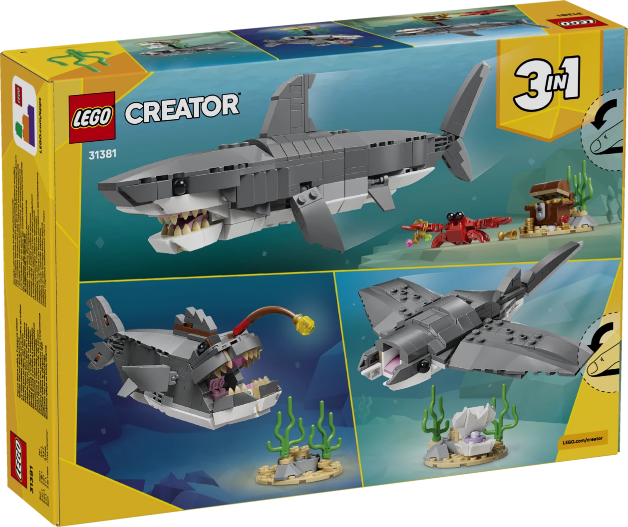 Woeste haai met schatkist