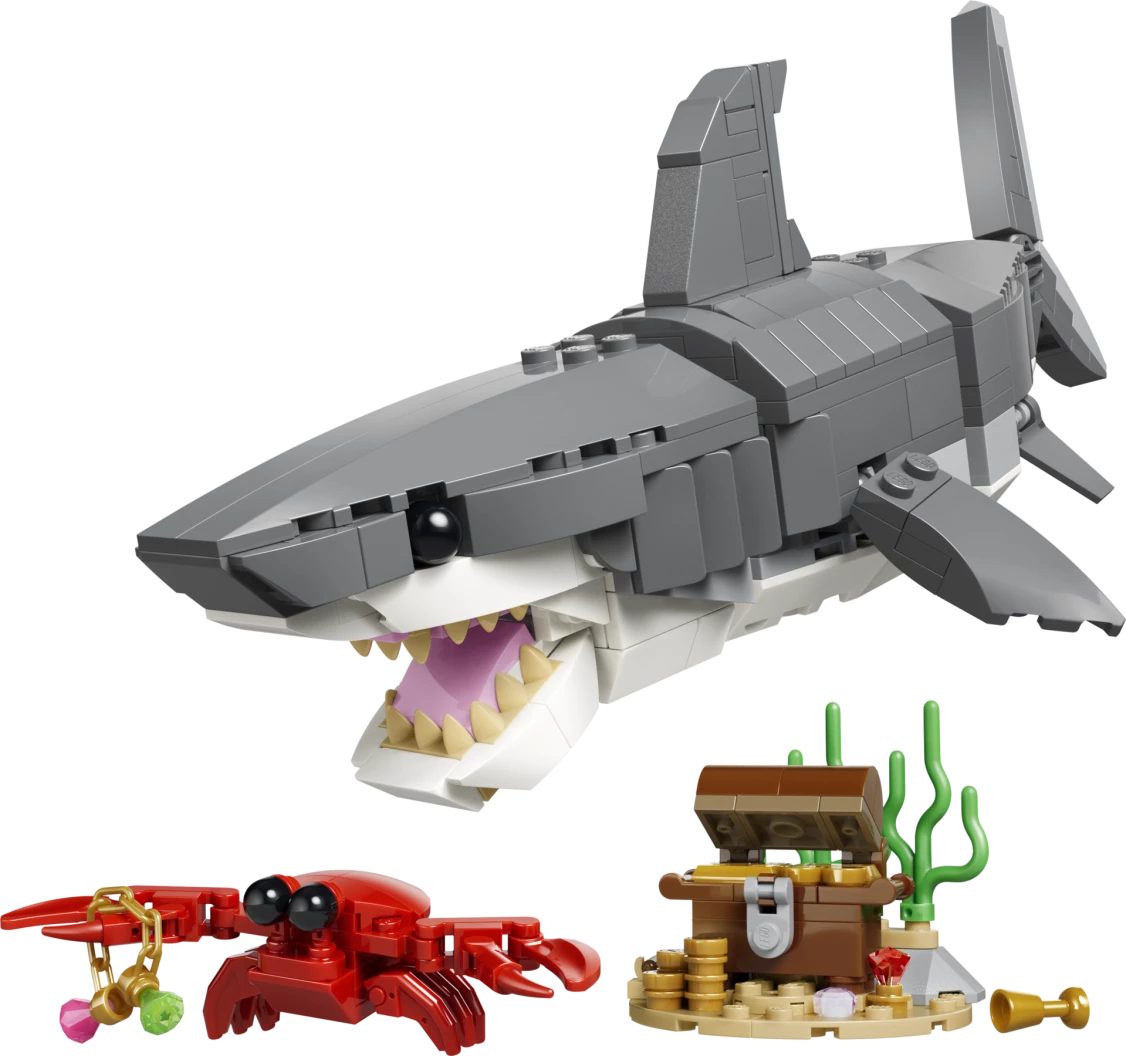 Woeste haai met schatkist