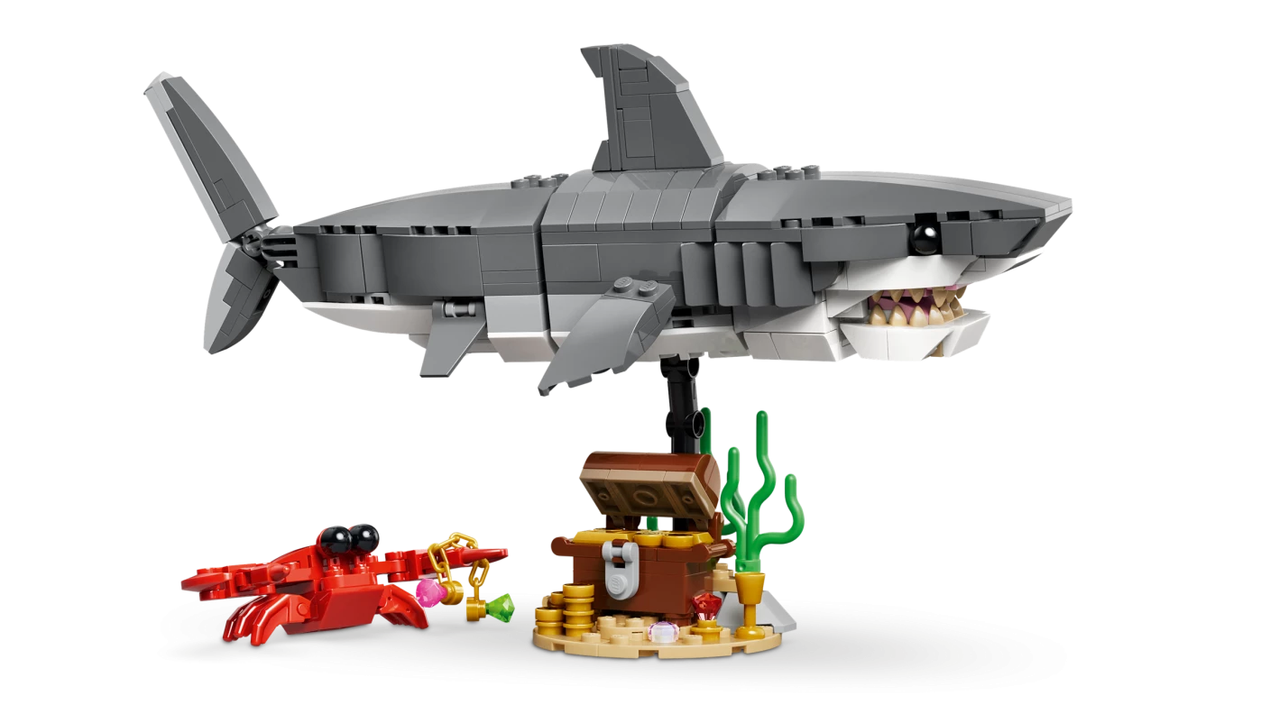 Woeste haai met schatkist