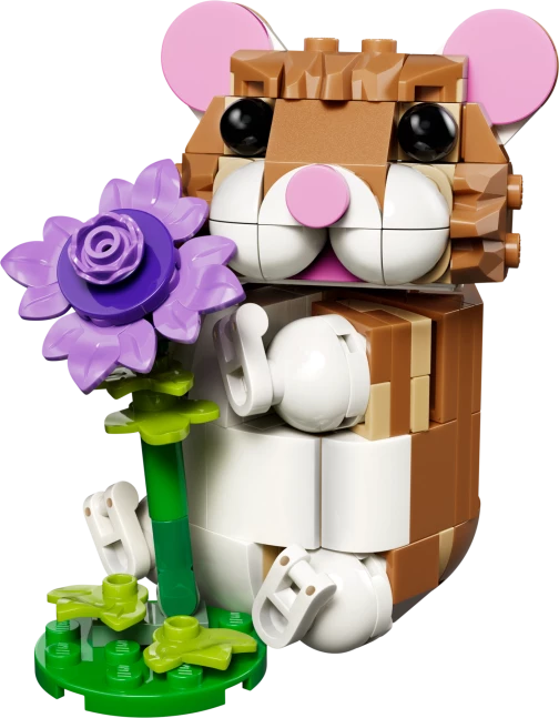 Schattige hamster met bloem