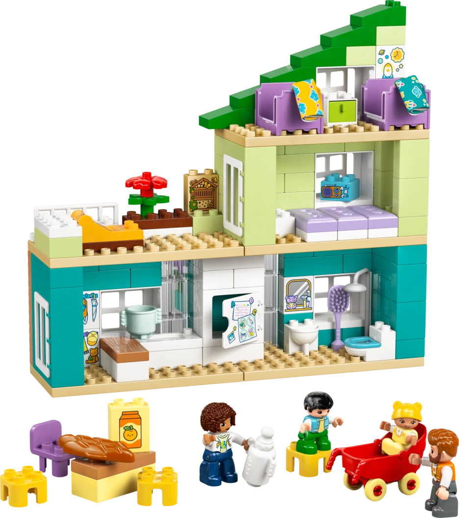 3-in-1 modern woonhuis met figuren