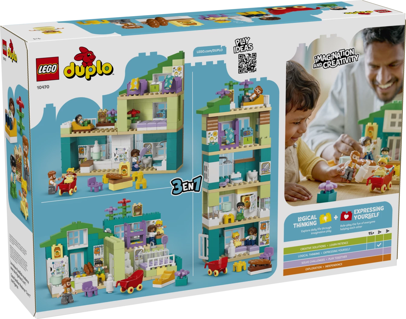 3-in-1 modern woonhuis met figuren