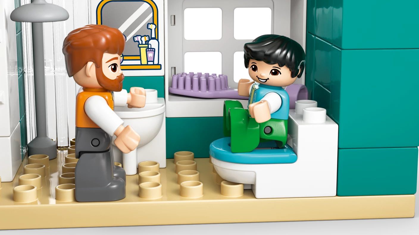 3-in-1 modern woonhuis met figuren