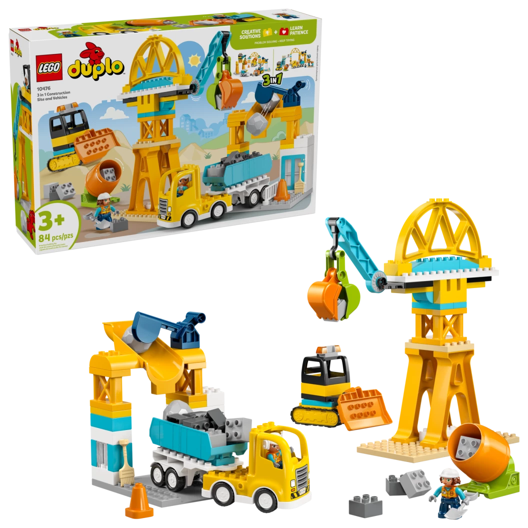 3-in-1 bouwplaats en voertuigen